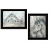"True Spirit (Horses)" 2-Piece Vignette by Debi Coules, Black Frame