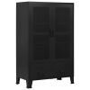 Office Cabinet with Mesh Doors Industrial Black 29.5"x15.7"x47.2" Steel