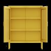 Metal Storage Cabinet with Mesh Doors, Steel Display Cabinets with Adjustable Shelves for Bathroom Home Office yellow