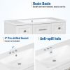 Modern White 36-Inch Freestanding Bathroom Vanity Cabinet with Resin Integrated Basin - With 4 drawers 1 Soft-Close Door, Multi-Functional Storage