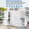 Modern White 36-Inch Freestanding Bathroom Vanity Cabinet with Resin Integrated Basin - With 4 drawers 1 Soft-Close Door, Multi-Functional Storage