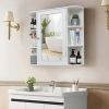 Wooden Bathroom Wall Cabinet Medicine Cupboard White