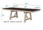 Cottage Style 1pc Extendable Dining Table Chalk Gray Tow Tone Finish Dining Room Wooden Furniture Two Self-storing Refectory Leaves Trestle Legs