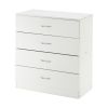 MDF Wood Simple 4-Drawer Dresser White