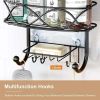 Hanging Shower Caddy Over Showerhead with Soap Holder and Hooks, 3-Shelf Bathroom Shower Organizer Storage Rack