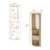 Kempwell 2-Door 2-Shelf Corner Bar Cabinet with Glass Rack Macadamia