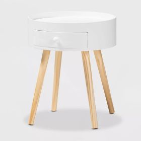 Jessen 1 - Drawer Wood Nightstand (Color: White)