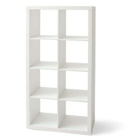 8-Cube Storage Organizer,Bookshelves (Color: White Texture)
